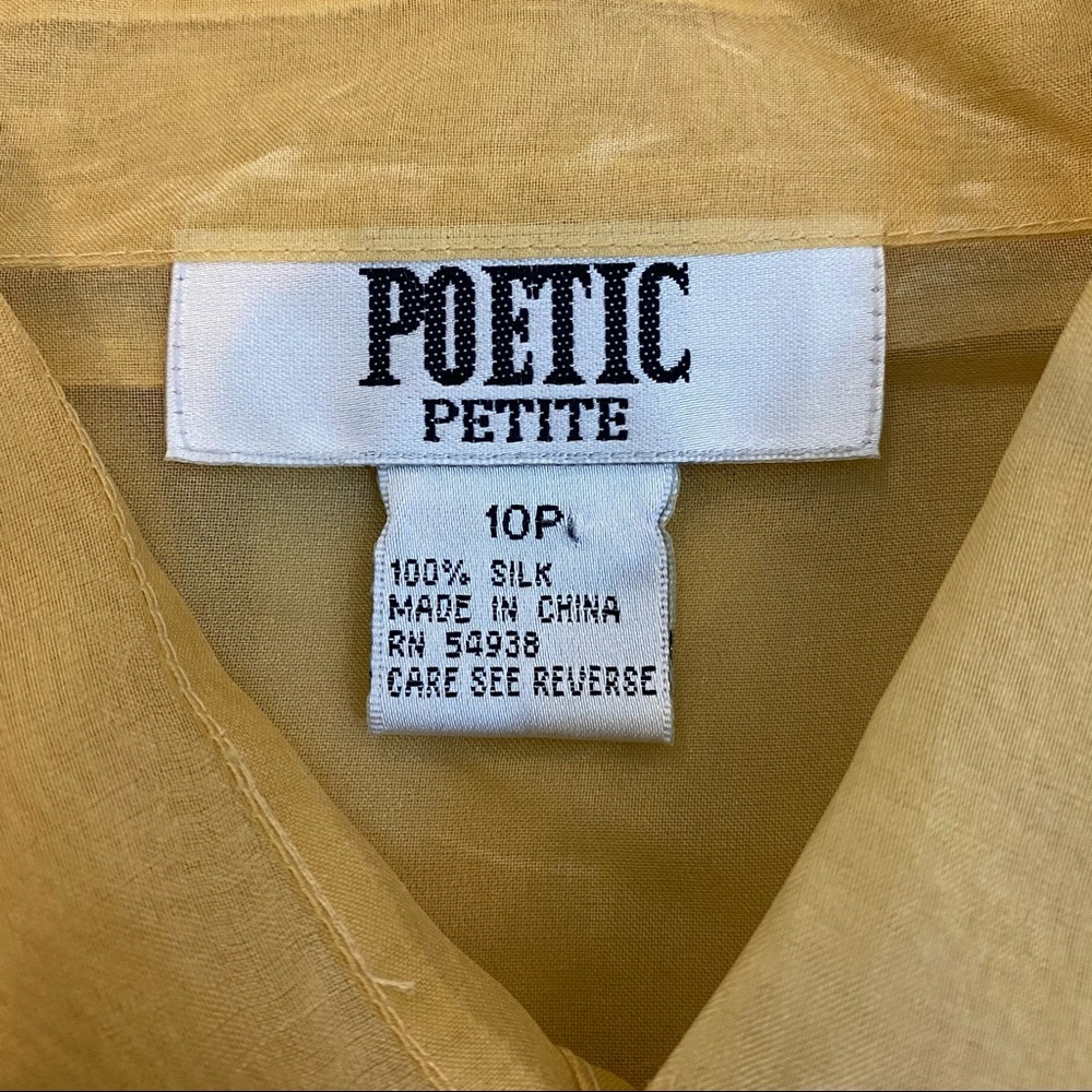 Poetic Petite Sheer Yellow Pineapple Print Blouse - Picture 5 of 6